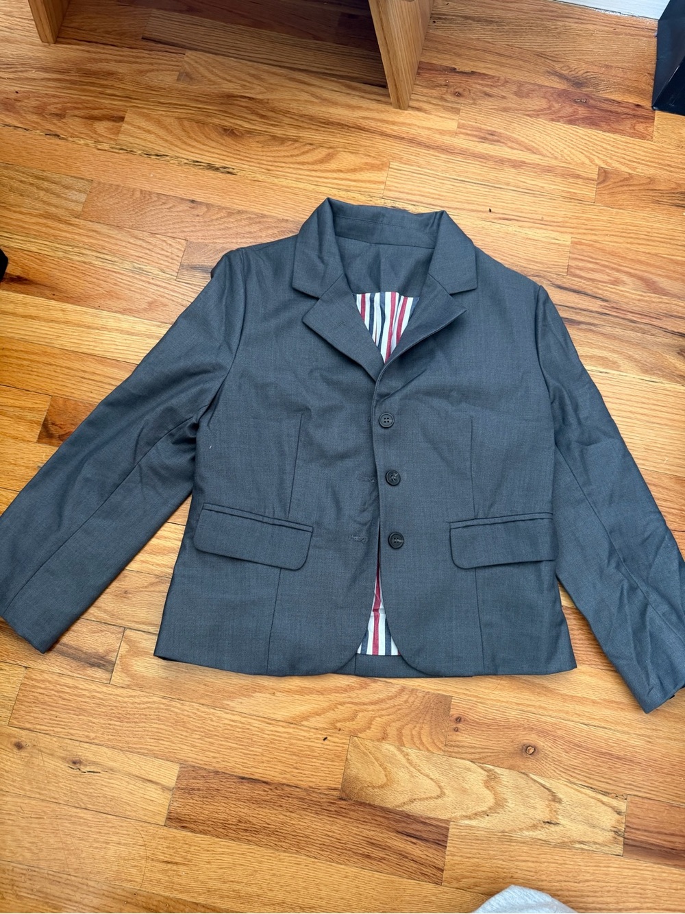Thom Browne Shrubken Classic Dark Gray Blazer Jacket
